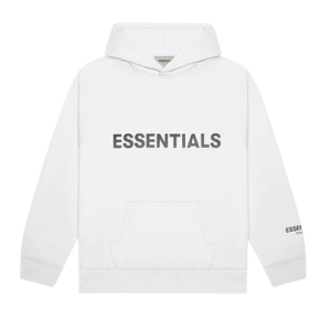 Essentials Applique Logo White Hoodie